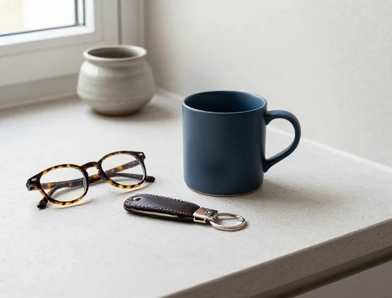 Objets du quotidien disposés avec soin illustrant les détails simples de la vie courante.