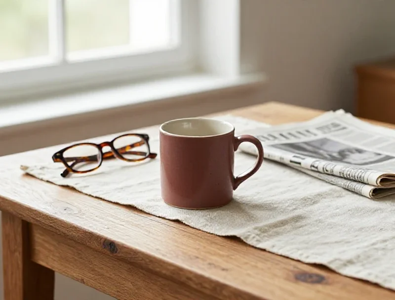 Objets du quotidien sur une table en bois illustrant la diversité des moments ordinaires.